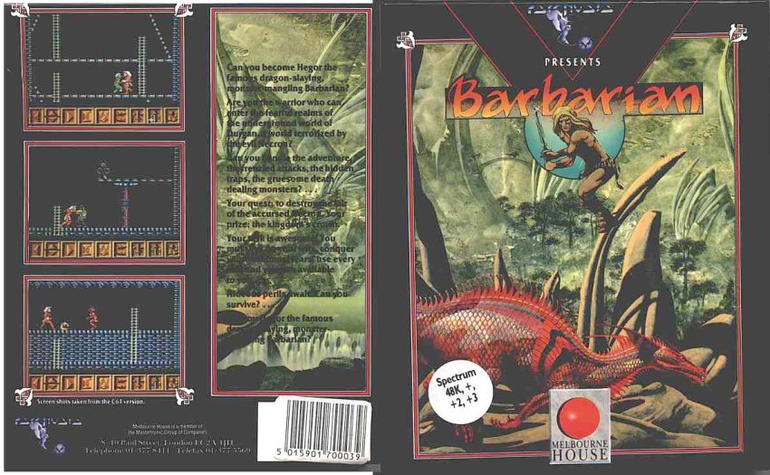 Barbarian box art for ZX Spectrum